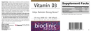 vitamin d3 125 mcg bioclinic naturals label