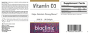 vitamin d3 bioclinic naturals label