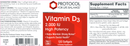 vitamin d3 2000 iu (protocol for life balance) label
