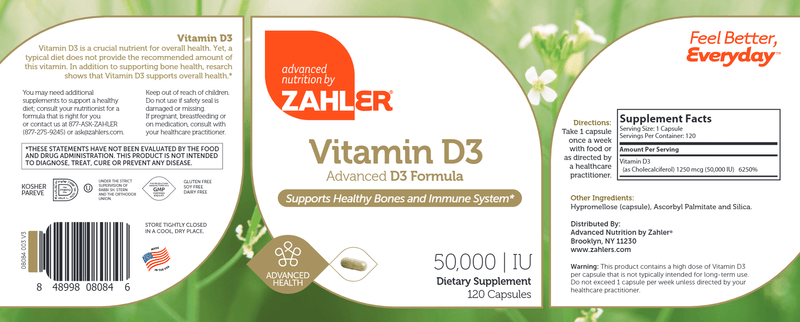 Vitamin D3 50,000 IU (Advanced Nutrition by Zahler)