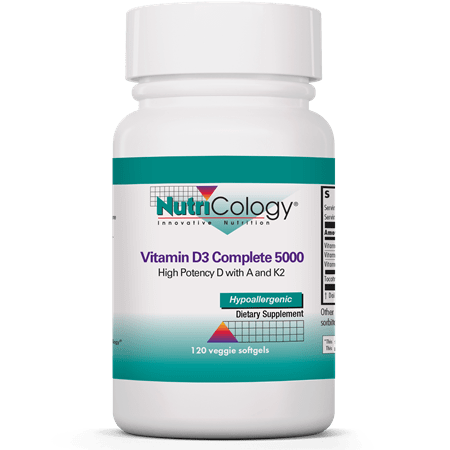 Vitamin D3 Complete 5000 Daily Balance with A and K2 120ct Nutricology