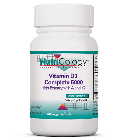 Vitamin D3 Complete 5000 Daily Balance with A and K2 60ct Nutricology