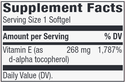 Vitamin E 400 IU 60 softgels (Nature's Way) supplement facts