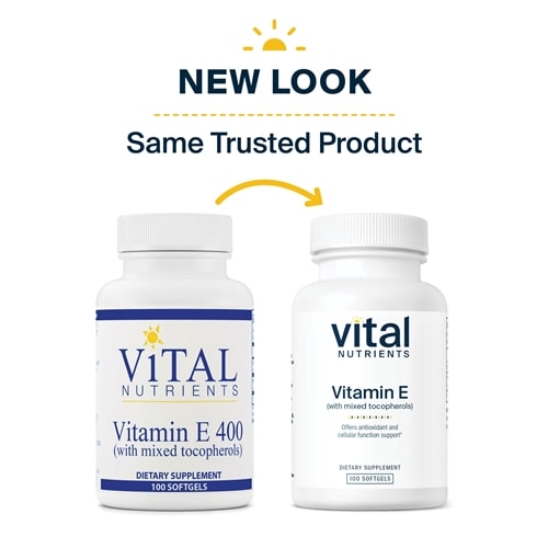 Vitamin E 400 IU Vital Nutrients new look