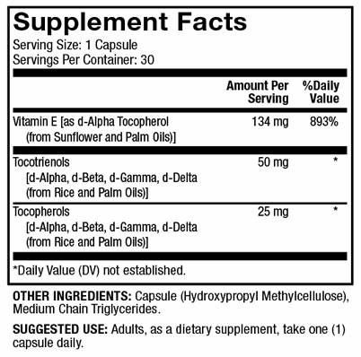 Vitamin E (Dr. Mercola) supplement facts