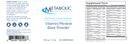 vitamin mineral base powder (metabolic maintenance) label