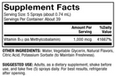 methyl b-12 energy boost dr. mercola supplement facts