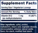 vitamin b12 methylcobalamin 1 mg (life extension) supplement facts