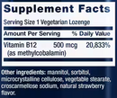vitamin b12 methylcobalamin 500 mcg (life extension) supplement facts