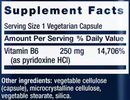 vitamin b6 (life extension) supplement facts