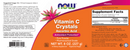 vitamin c crystals (now foods) label