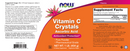 vitamin c crystals (now foods) label