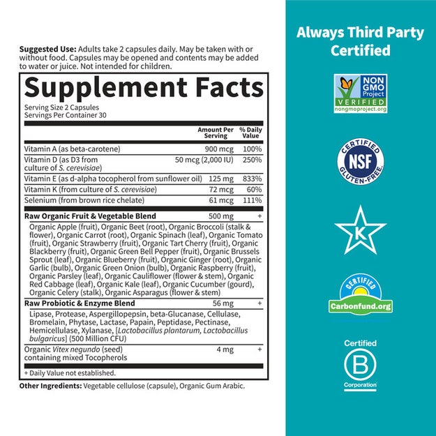 vitamin code raw vitamin e garden of life supplement facts