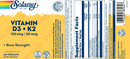 vitamin d-3 & k-2 (solaray) label