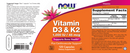 vitamin d3 & k2 (now foods) label