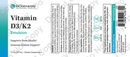 vitamin d3 k2 emulsion (nutra biogenesis) label
