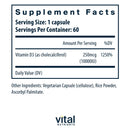 vitamin d3 10,000iu (vital nutrients) supplement facts