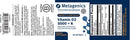 vitamin d3 5000 + k metagenics label