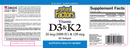 vitamin d3 & k2 natural factors label