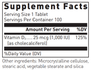 vitamin d 25 mcg (1,000 iu) douglas labs supplement facts