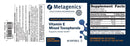 vitamin e mixed tocopherols metagenics label