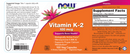 vitamin k-2 100 mcg (now foods) label