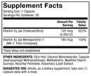 vitamin d3 & k2 dr. mercola supplement facts