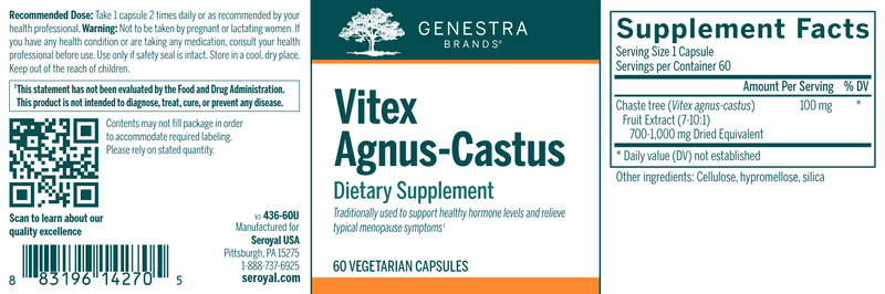 Vitex Agnus Castus label Genestra