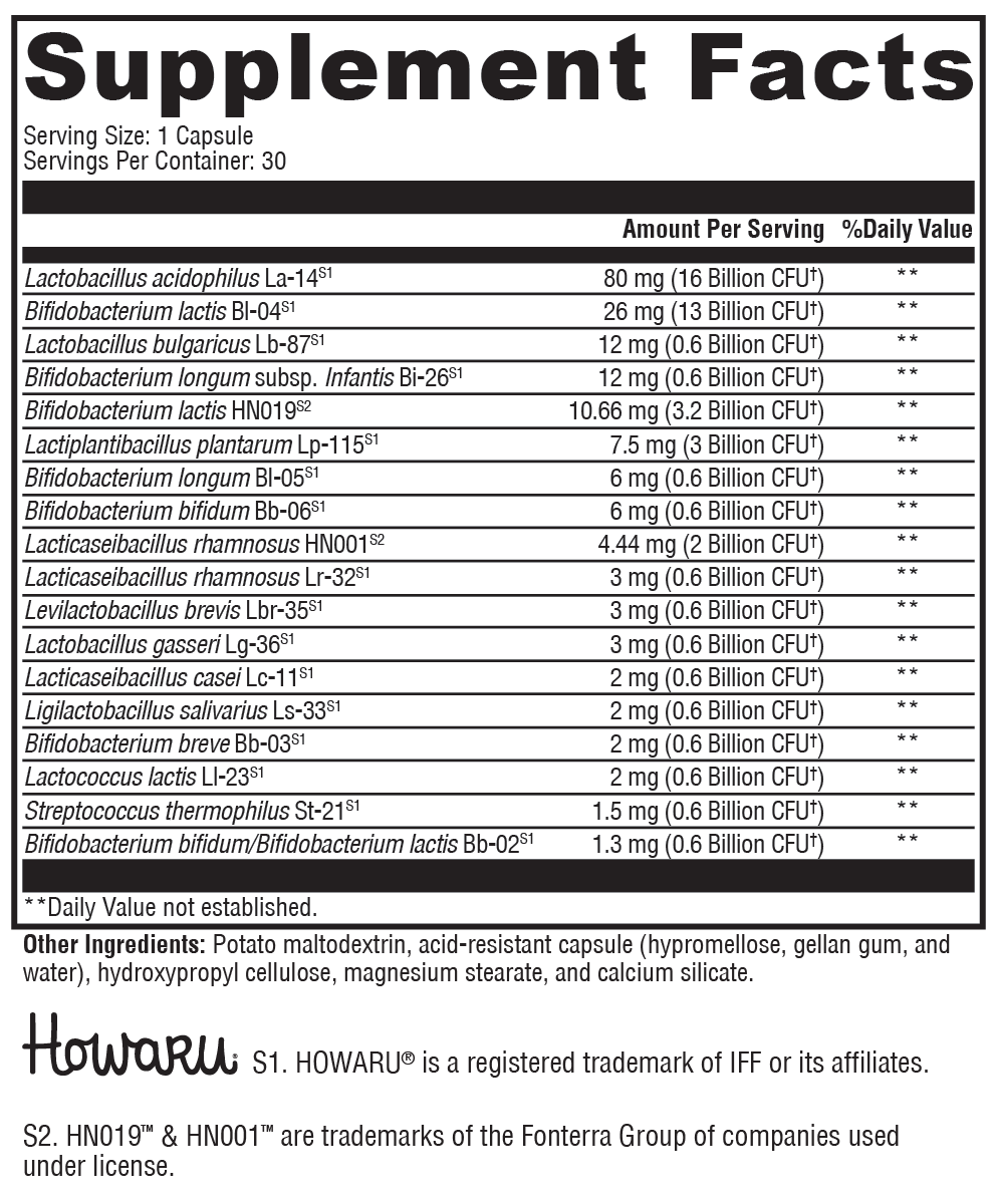 ProbioMax® Complete DF Supplement Facts Label