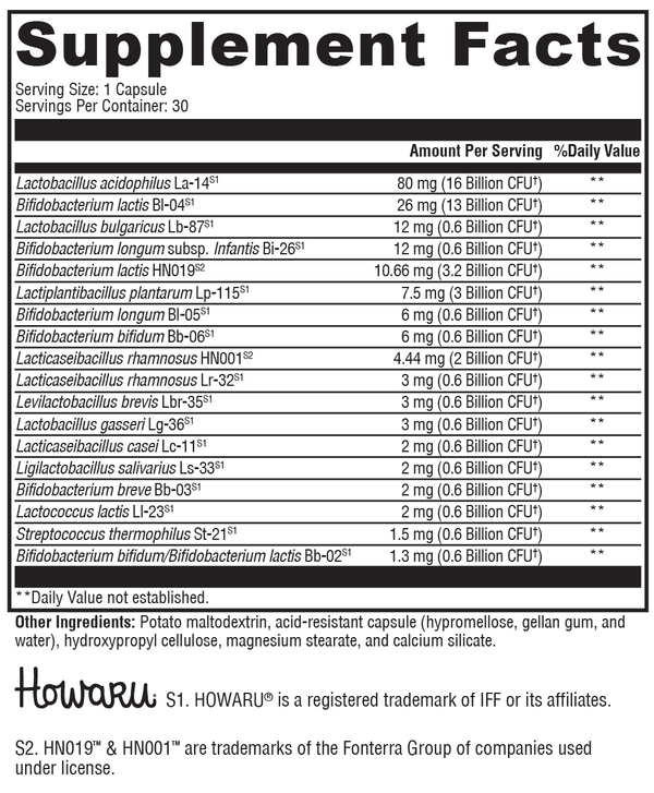 ProbioMax® Complete DF Supplement Facts Label