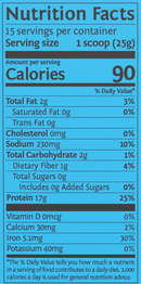 warrior blend vanilla 375g nutrition facts