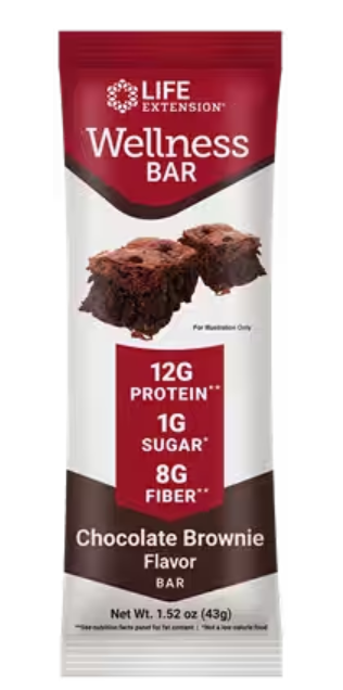 Wellness Bar Chocolate Brownie Flavor (Life Extension) Front