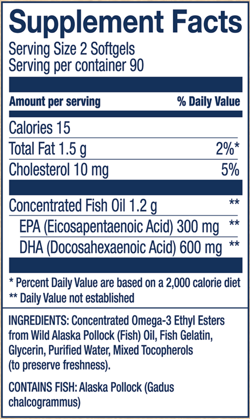 wild alaskan fish oil peak dha supplement facts