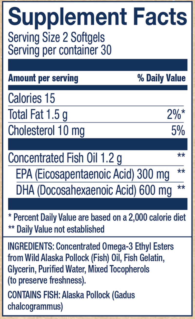 wild alaskan fish oil peak dha wiley's finest supplement facts