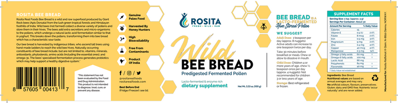 Wild Bee Bread (Rosita) Label