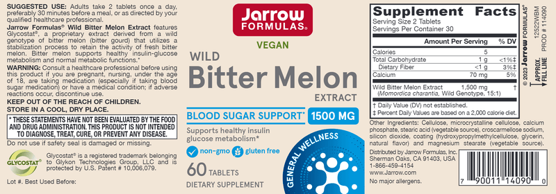Wild Bitter Melon Extract 750mg Jarrow Formulas label