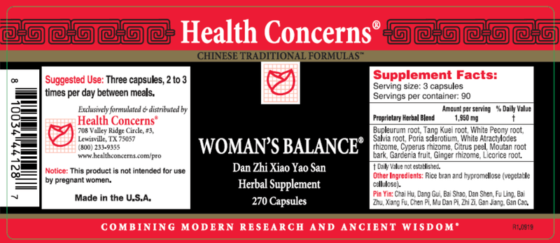Woman's Balance (Health Concerns) 270ct Label