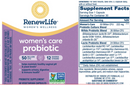 women's care probiotic 50 billion cfu renew life label