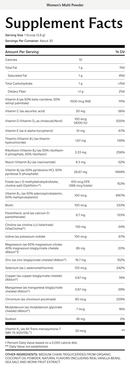 women's multi powder (needed) supplement facts