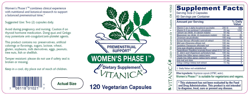 Women's Phase I 120ct Vitanica products