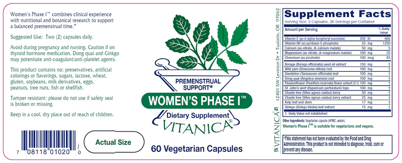 Women's Phase I 60ct Vitanica products