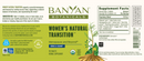 women's natural transition banyan botanicals label