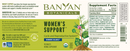 women's support banyan botanicals label