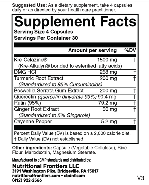 X flame nutritional frontiers supplement facts