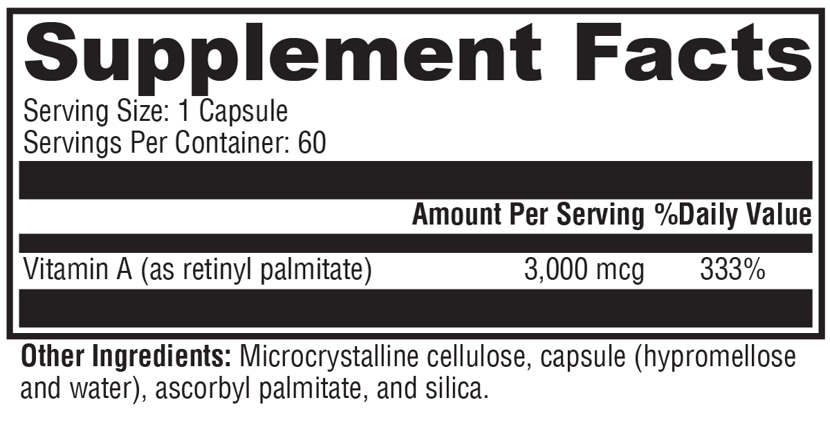 Xcellent A 3000 Supplement Facts Label