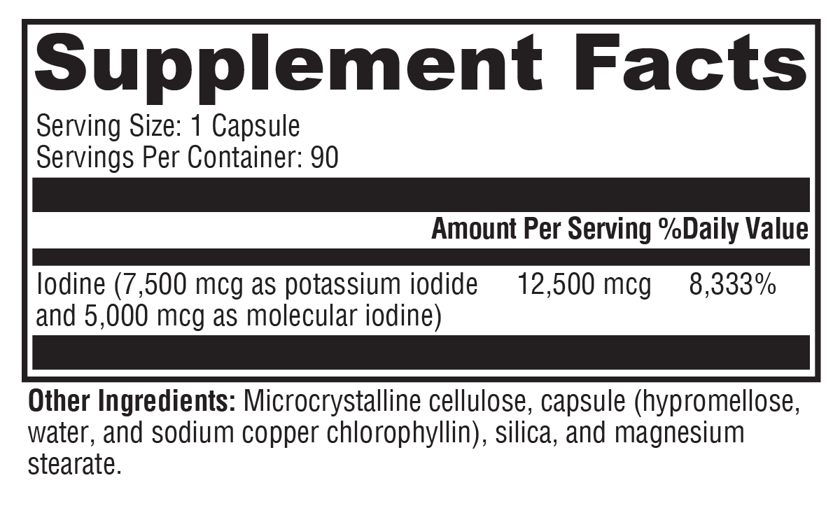 XymoDine™ Supplement Facts Label