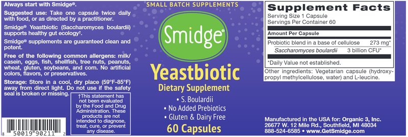 Yeastbiotic Smidge label