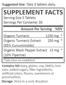 you're golden turmeric tablets (ora organic) supplement facts
