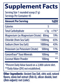 zerolyte electrolytes & coconut water - salty berry lemonade supplement facts