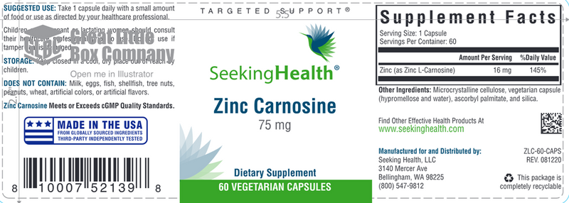 Zinc Carnosine Seeking Health Label
